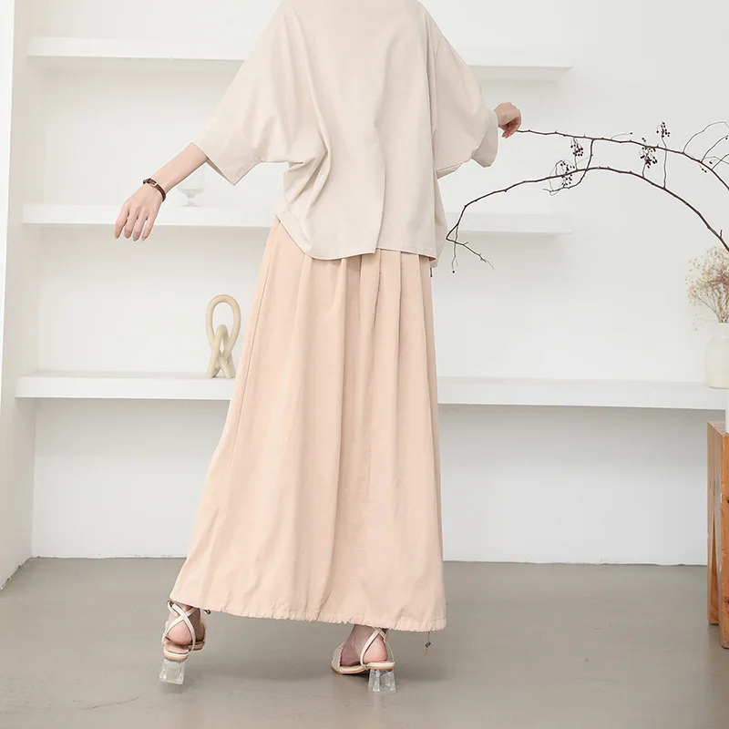 Lotte Elastische Hohe Taille Bodycon Puff Rock Sommer Mode Neue Halb Rock Einfarbig Mid-länge A-linie Rock