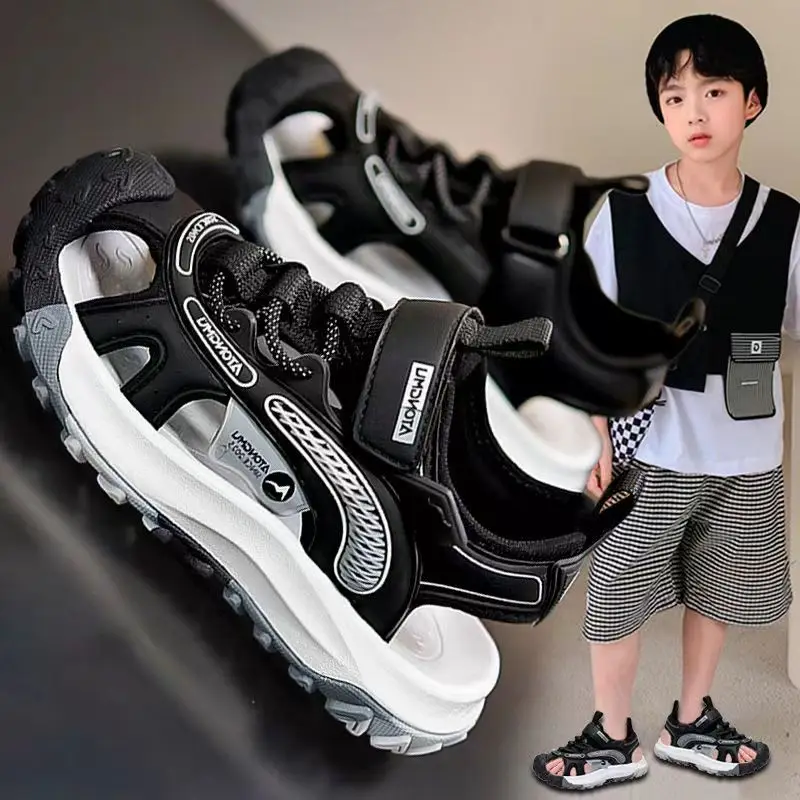 

Summer New Boys' Open-toe Sandals Non-slip Comfortable and Breathable Quick-drying Children's Beach Shoes with Soft Soles
