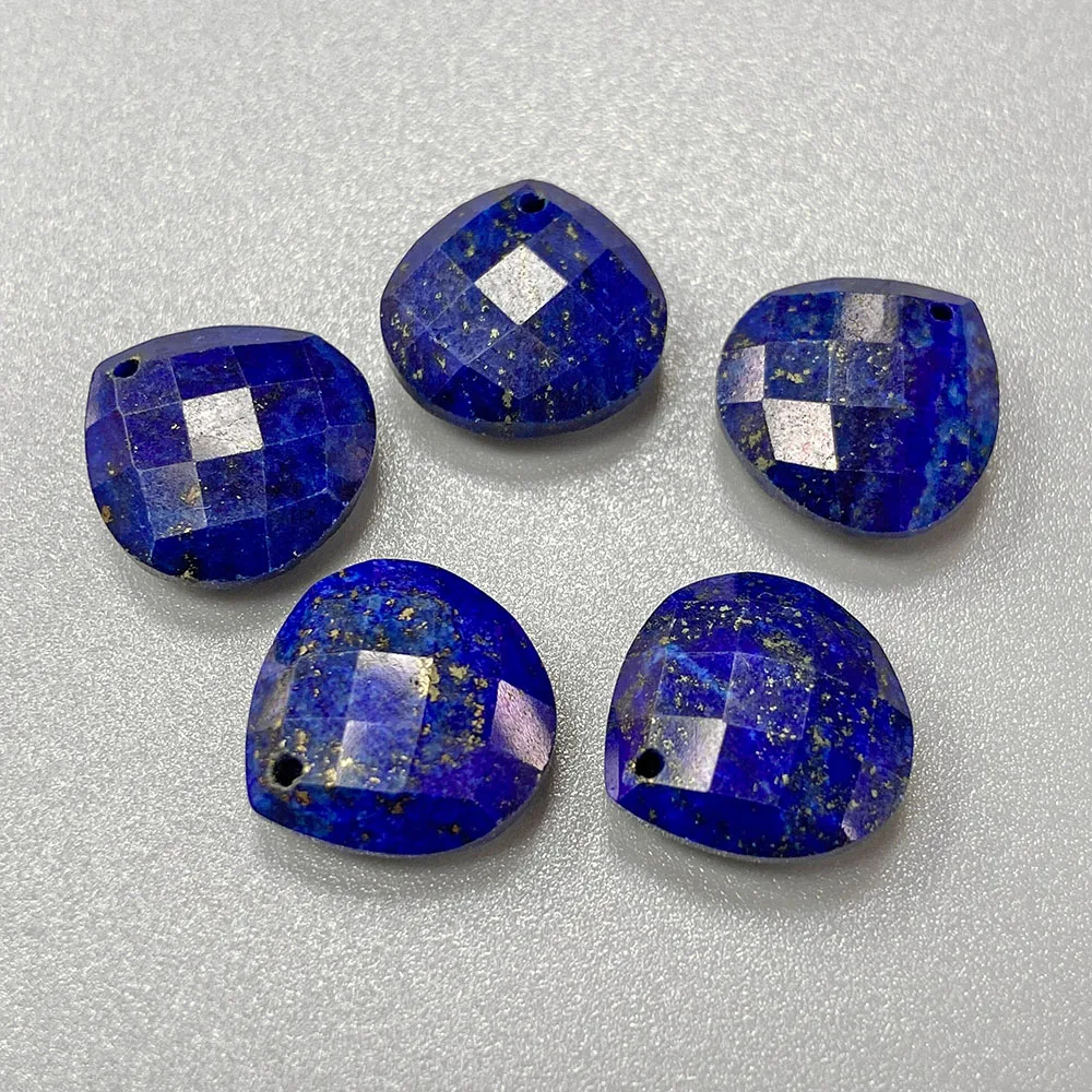 Natural Lapis Lazuli Stone Pendant 16mm Faceted Water Drop Shape Quartzs Charms For Jewelry Making Necklace Earrings Accessories