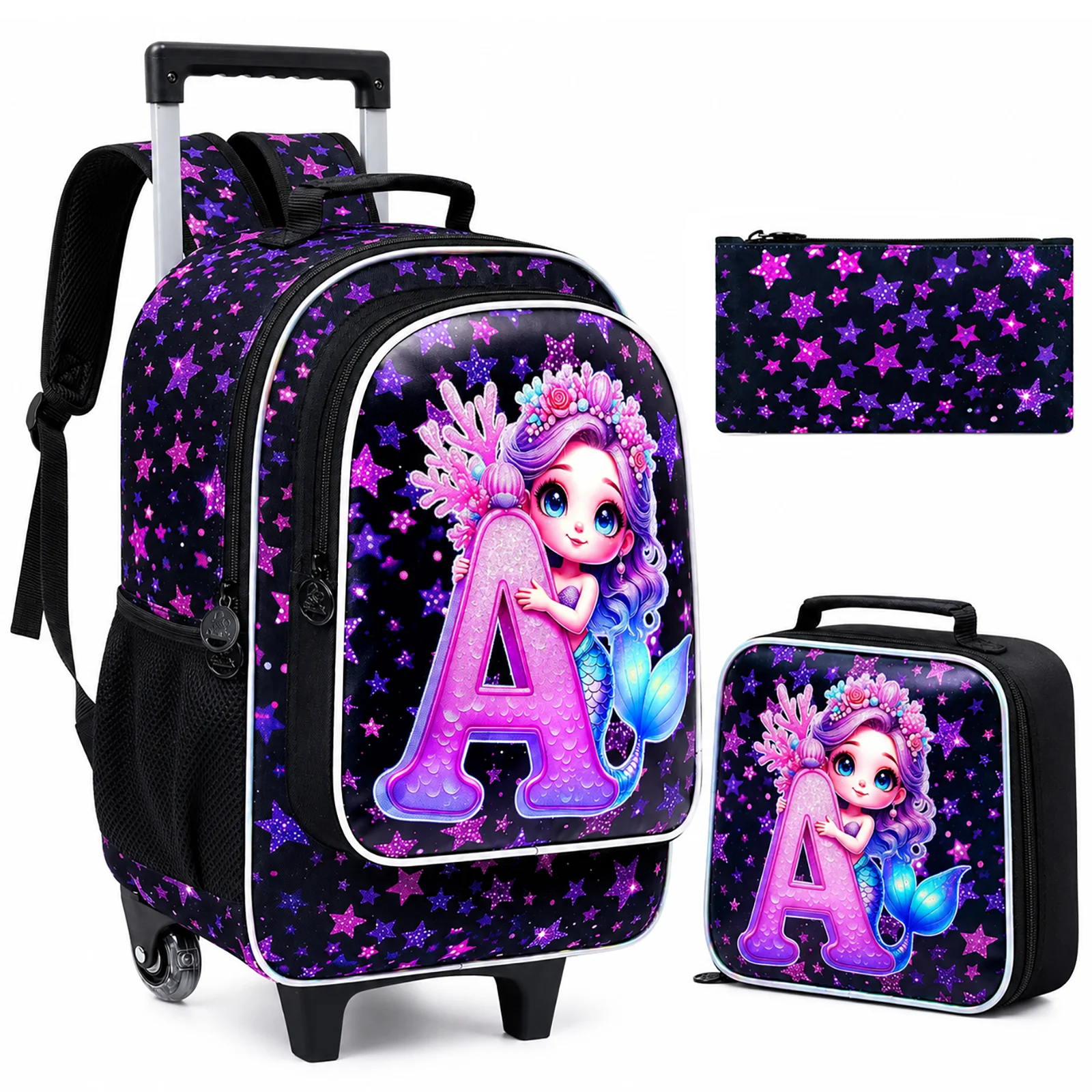 juego-de-3-mochilas-con-ruedas-para-ninas-mochila-escolar-con-diseno-de-sirena-y-letra-a-con-bolso-de-mano-y-estuche-para-lapices-para-ninos