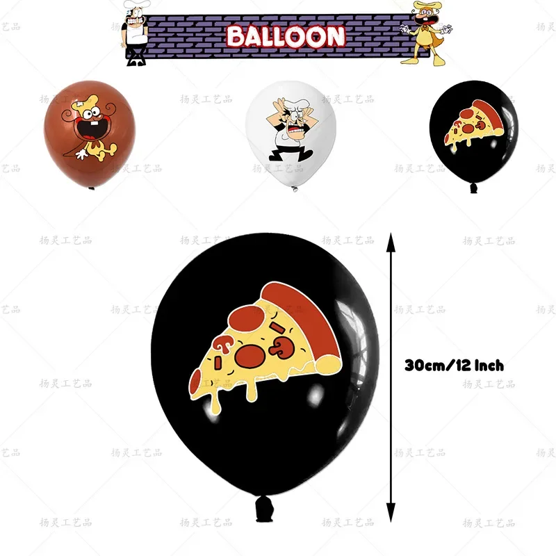 Cartoon Pizza Tower Theme DIY Balloons Party Supplies Birthday Banner Latex Balloon Decoration Cake Supplies Kid Toys gift