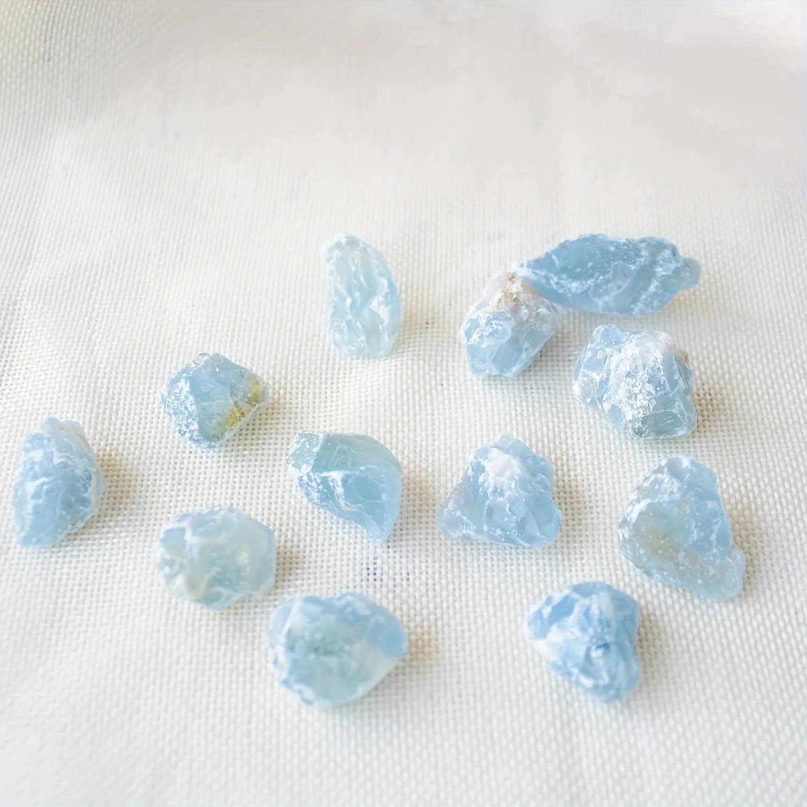 الأحجار الخام Celestite ، قطع الخام الصغيرة ، Celestite ، نقاط ، بلورات زرقاء #5