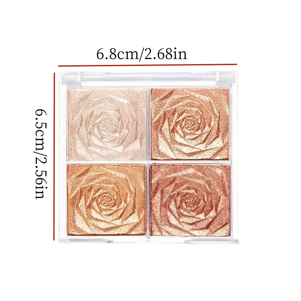 4-Color Blush & Highlighter Palette Set | All-in-One Face Makeup for Cheeks, Eyeshadow, Contour