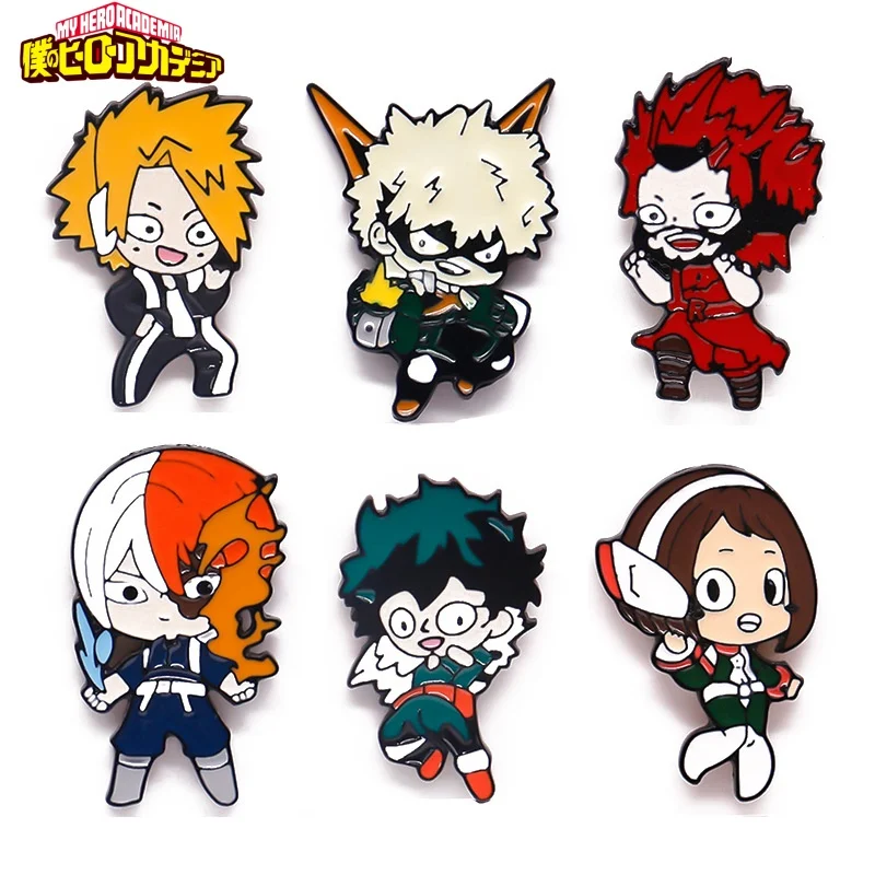 Мой герой Академия аниме мультфильм булавка 5 см металлический значок милый персонаж аксессуар для одежды персонализированные студенческие подарки для мальчиков и девочек игрушки