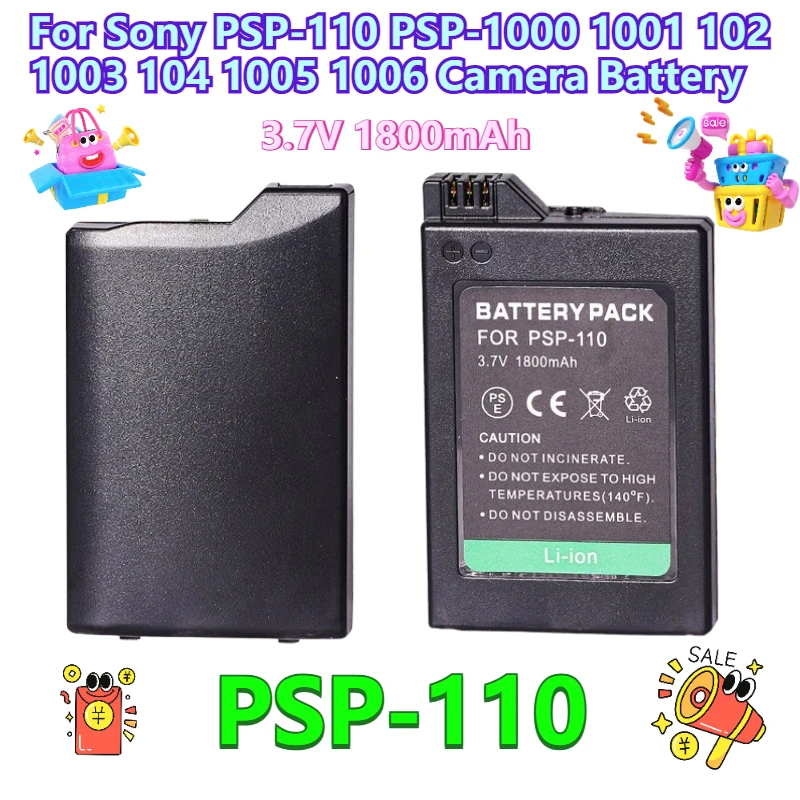 

3.7V 1800mAh for Sony PSP-110 PSP-1000/1001/102/1003/104/1005/1006 Camera Battery