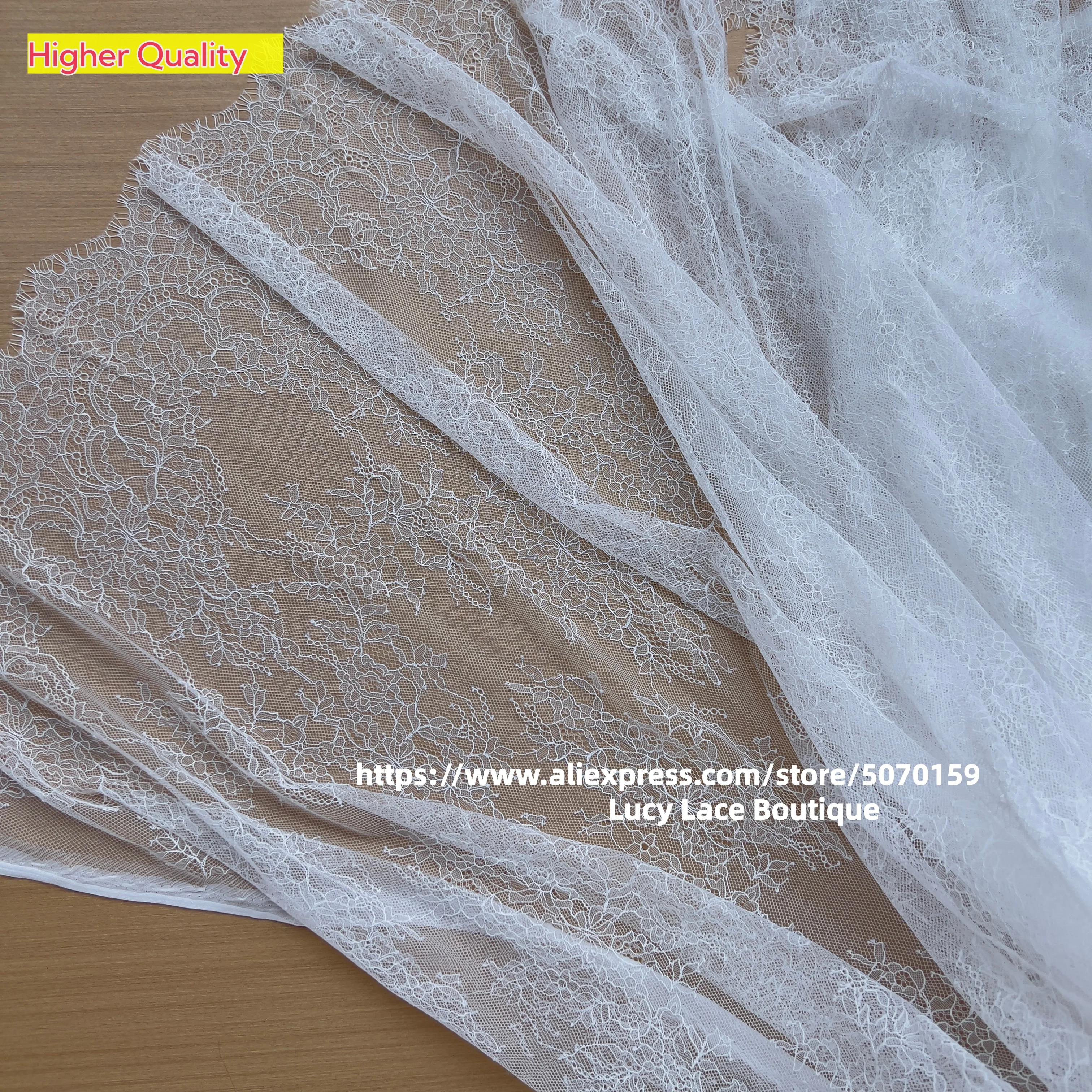 Off white hochzeit spitze Dünne und weiche wimpern spitze stoff 1,5 x3 meter/stück nähen für frauen kleider NEUE