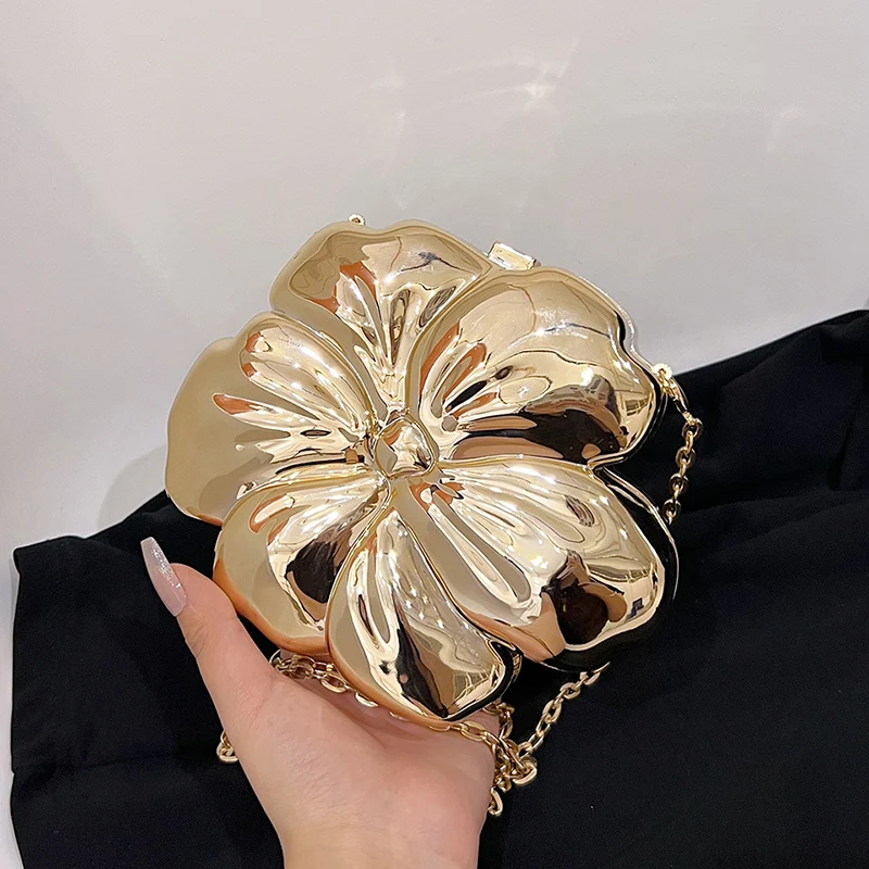 2024 New Summer Lipstick Bag Purse Designer Gold Floral Handbag Mini Crossbody Bag Lady Luxury Evening Clutch Bag Sac A Main