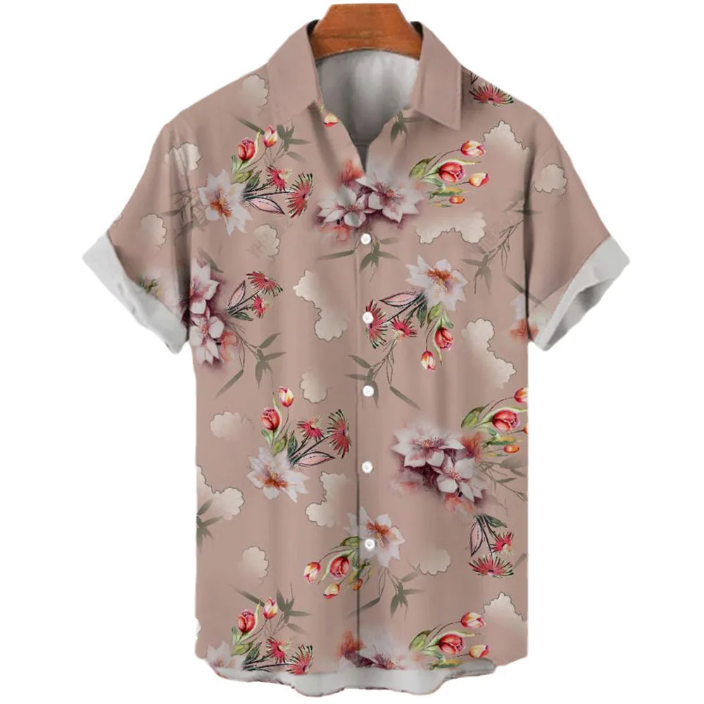 Hot summer men's shirt 3D Chinese style plum print China-Chic casual loose short sleeve large T-shirt S-5XL quick delivery