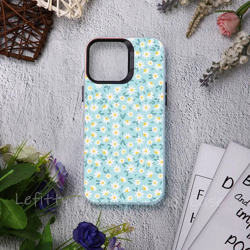 الفاكهة الخضراء الزهور شظايا جراب هاتف آيفون 16 15 14 13 12 11 برو ماكس ماتي أورورا متعدد الألوان الليزر التدرج Funda #4