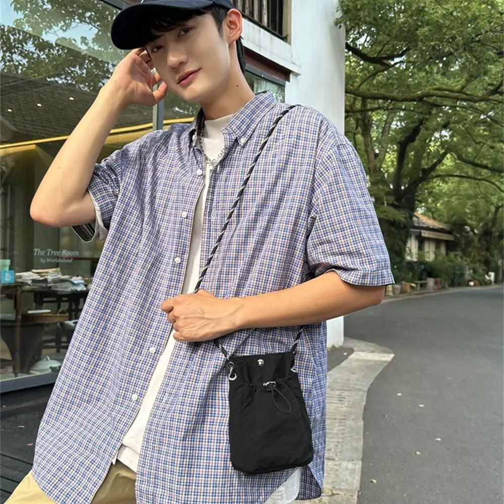 Fashion Canvas Shoulder Crossbody Bags Lightweight Minimalist Style Messenger Bag Solid Color Totes for Women Men