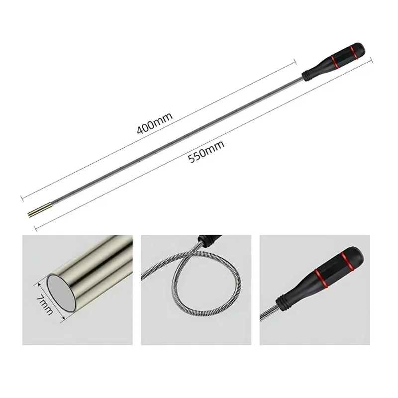 Flexible Magnetic Pickup Tool Bendable Pickup Bendable Suction Bar for Falling Objects Reach Sink Drains Pick Up Hand Tool