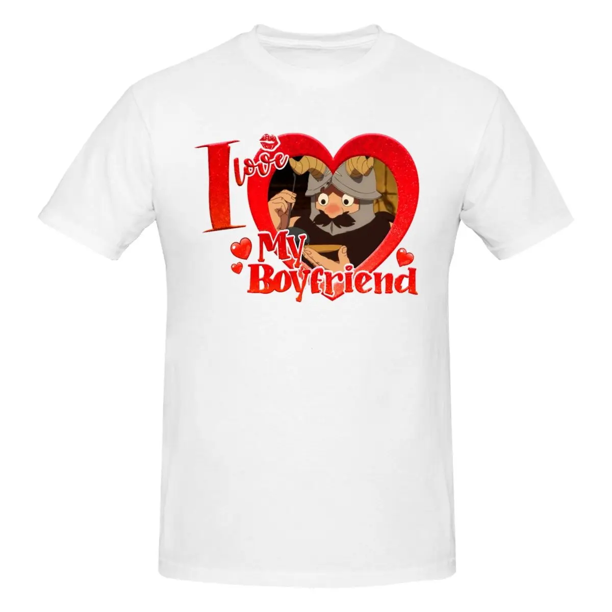 I Love My Boyfriend Senshi T-Shirts for Men Delicious In Dungeon Funny Pure Cotton Tees O Neck Short Sleeve T Shirt Plus Size