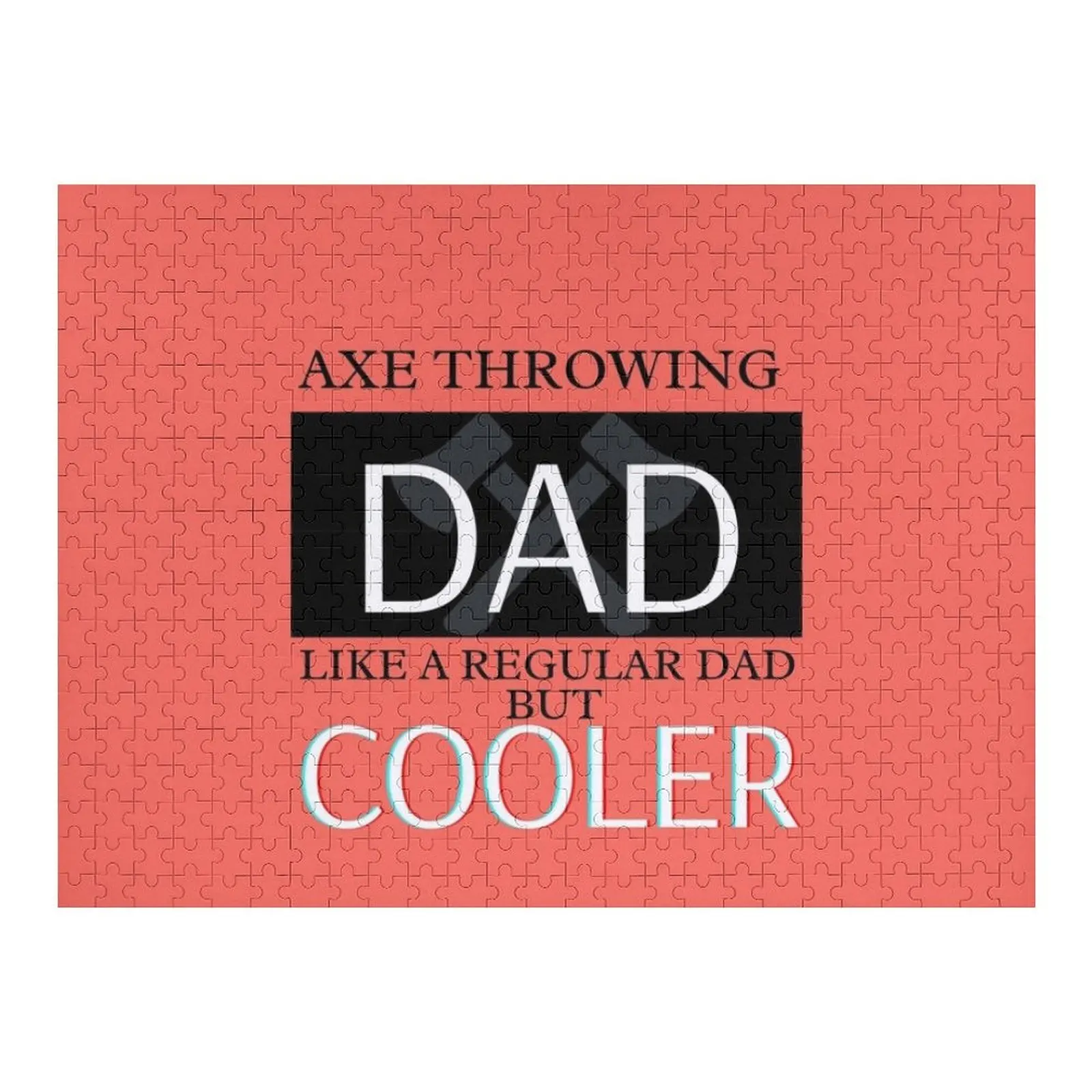 Axe throwing dad Jigsaw Puzzle Wood Animals Custom Jigsaw Puzzle