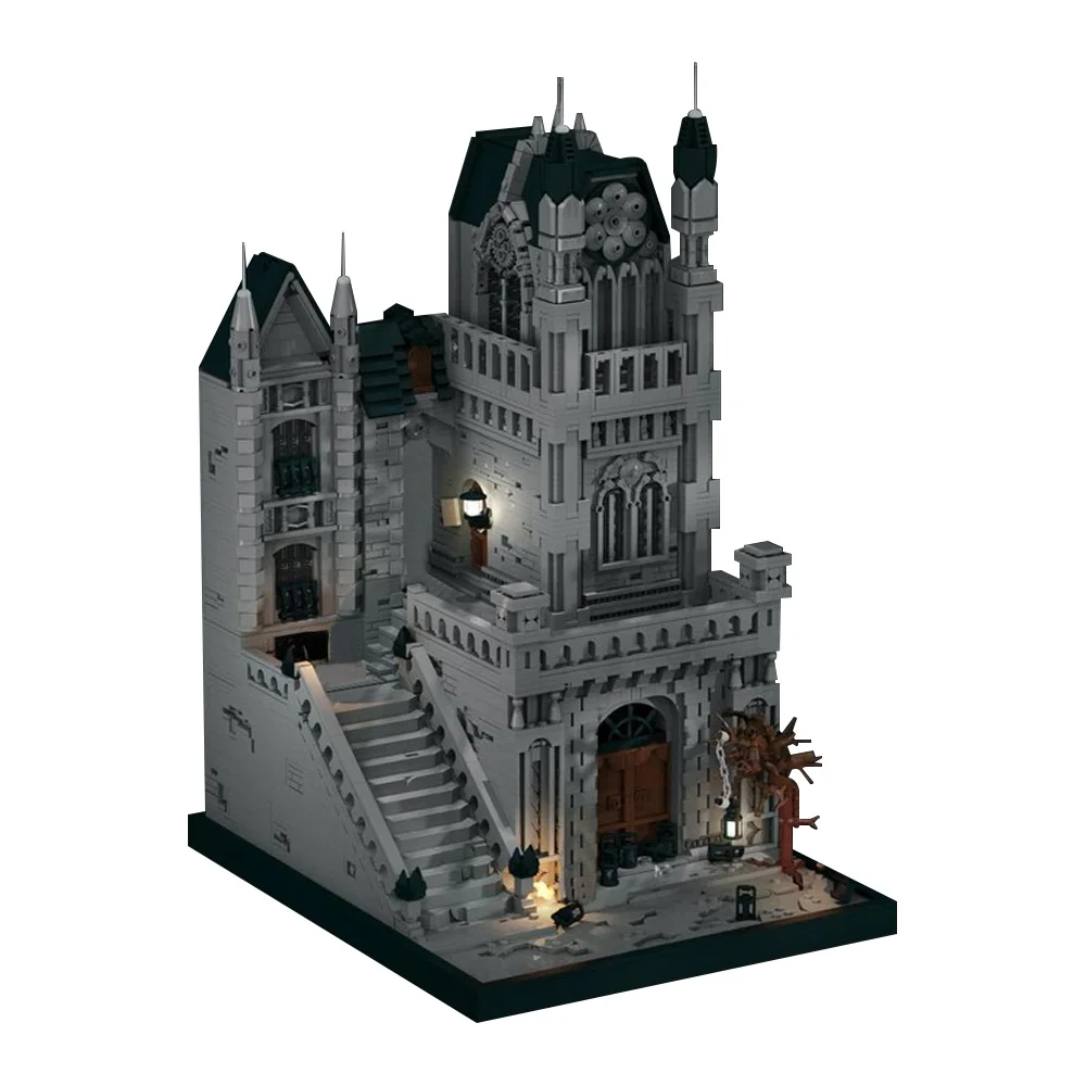 

MOC улицы Яхарман, строительные блоки, модель, темная игра, замок, архитектурные кирпичи, сделай сам, собранная игрушка для детей, подарок