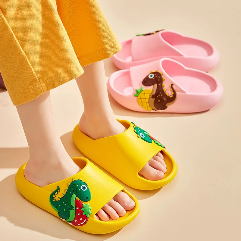 

Children's EVA Summer Slippers Indoor Non-slip Soft Sole Kids Shoes Cartoon Dinosaur Cute Flip Flops Baby Boy Girl Bath Slippers