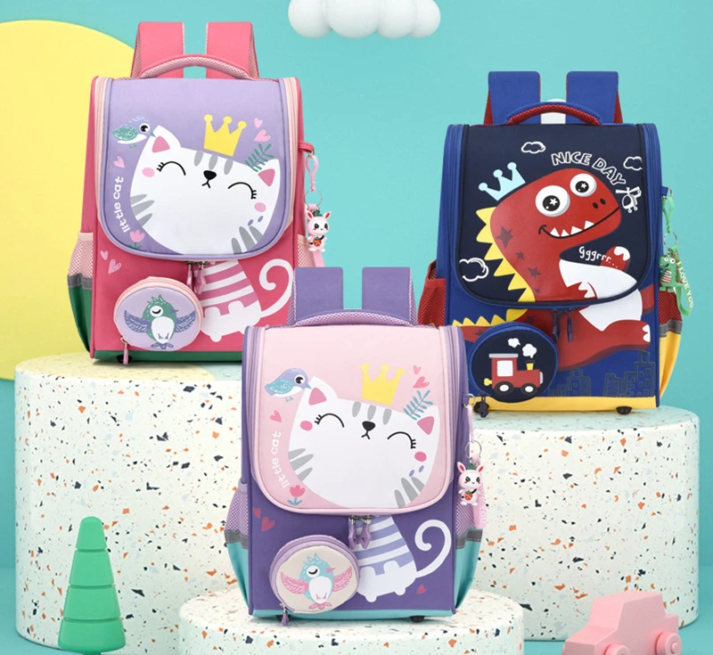 New Children\'s Space Schoolbags Cartoon Kitten 1-2 Grade Primary Cute Fashion School Backpack Preschool Boys and Girls Backpack