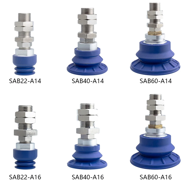 SAB Corrugated Vacuum Suction Cup with Fittings SAB22-A14 SAB30-A16 SAB40-A14 SAB50-A16 SAB60-A14