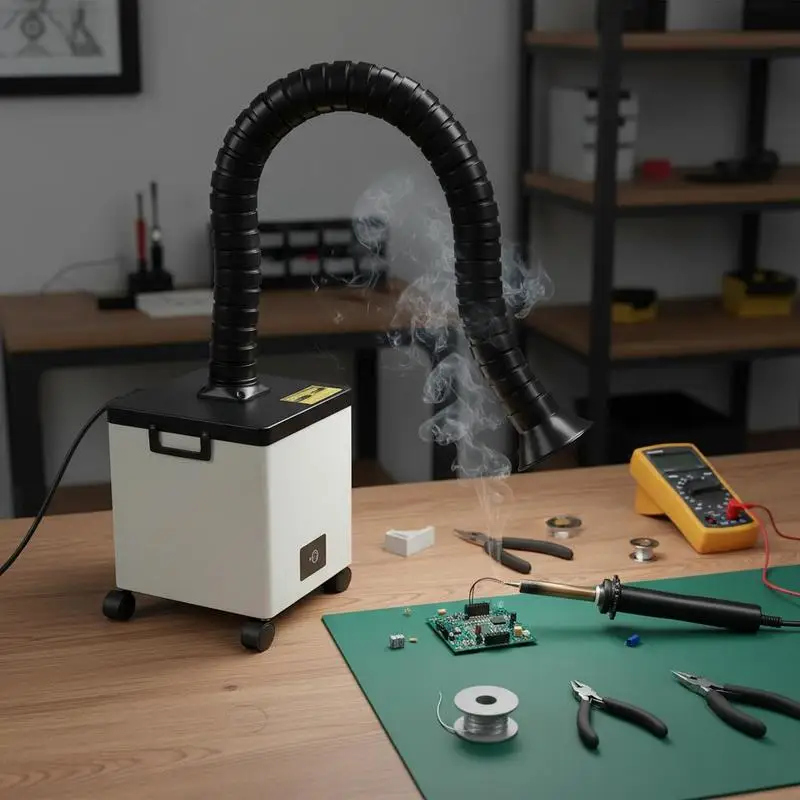 

Fume Purifier 85W 10.4x10.4x8.3in For Soldering Engraving DIY Welding, 3-Stage Filters 3-Speed Adjustment 200m³/h Strong Suction Brushless Motor Metal Shell Compact Design High Efficiency Air Filtration Vertical Extraction System Professional Workspa