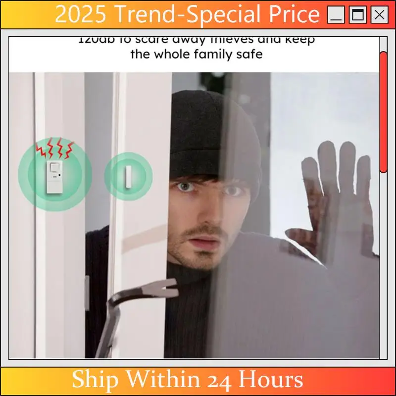 CHYY Tür-Fensteralarme oben, einstellbare Lautstärke, Glockenspiel/Alarm, Tür-Fenster-Alarmsensor für die Sicherheit zu Hause, Kinder, 4er-Pack