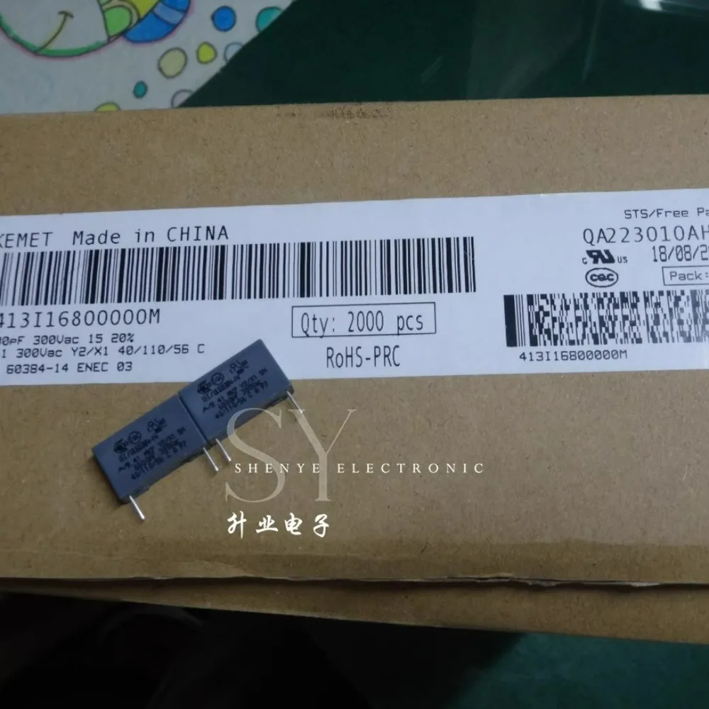 

10PCS AV 0.0068uf/300VAC 6n8 6800pf 6.8n 682 Brand new Y2 15mm film capacitor R413I16800000M