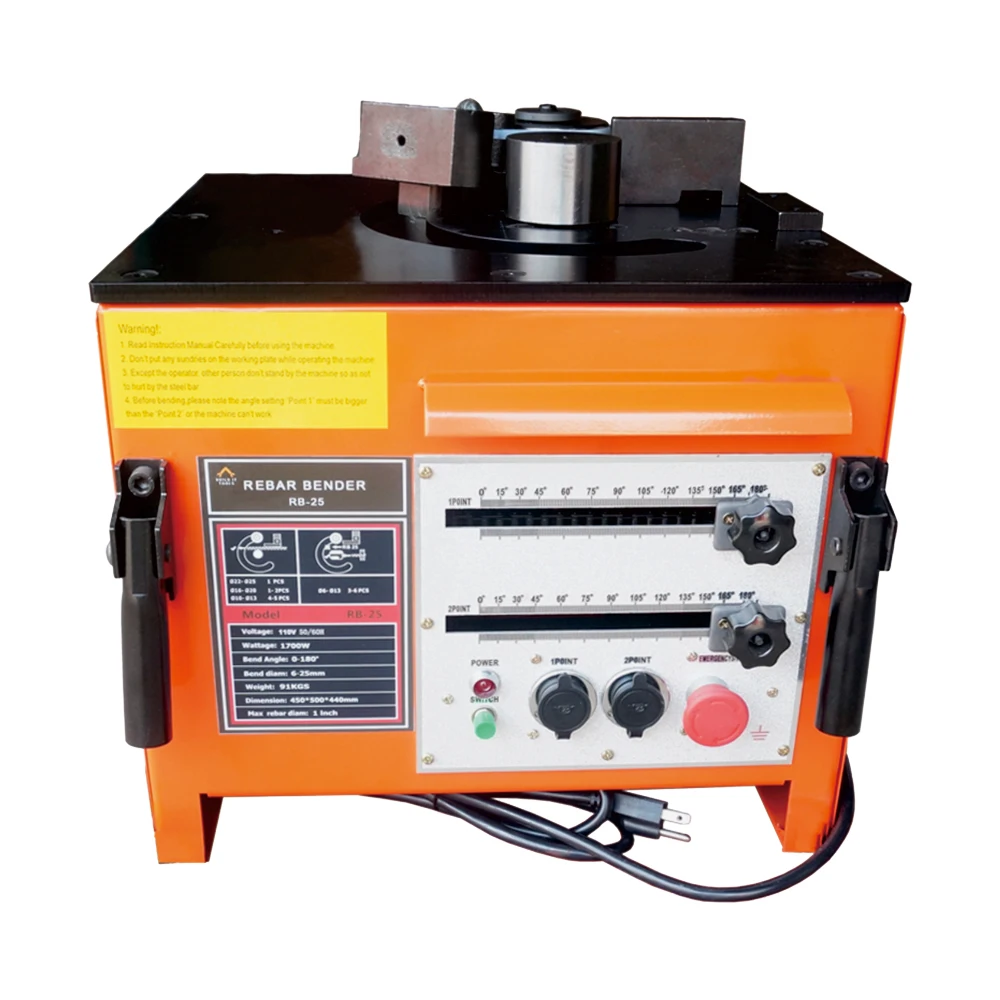 

RB-25 Most Popular in Philippines Single Phase 110/220V Portable Rebar Bender Cheap Price Steel Bar Bending Machine