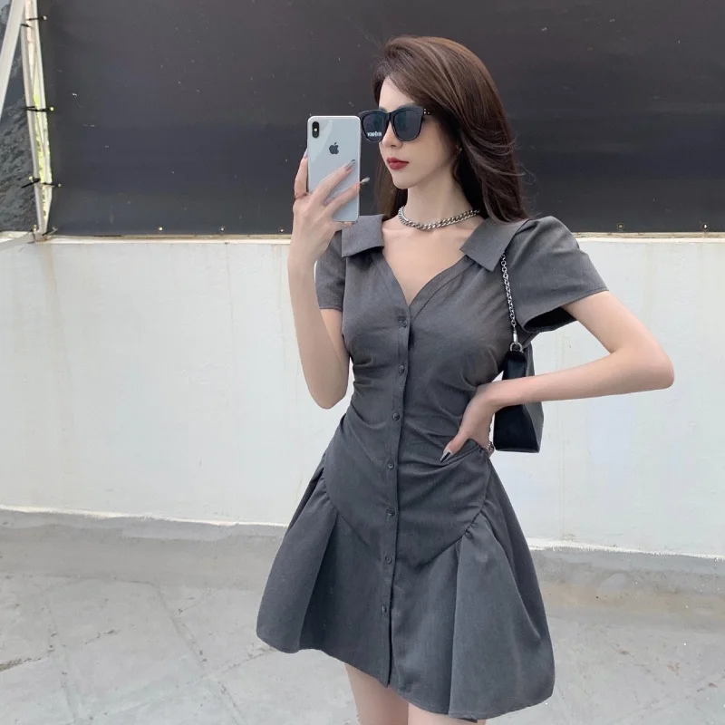 

Новая женская рубашка-блузка в корейском стиле с воротником, укороченным рукавом, больших размеров, в стиле ретро, для повседневной носки, с эффектом стройности