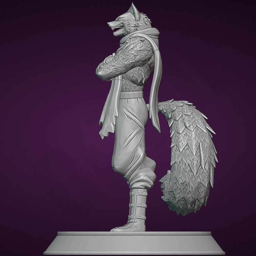 1/24 3d Print Model Kit Bergamo Wolf Resin Figure Model Kit Unassembled DIY Miniature Reduction Statue Unpainted Kit Toys