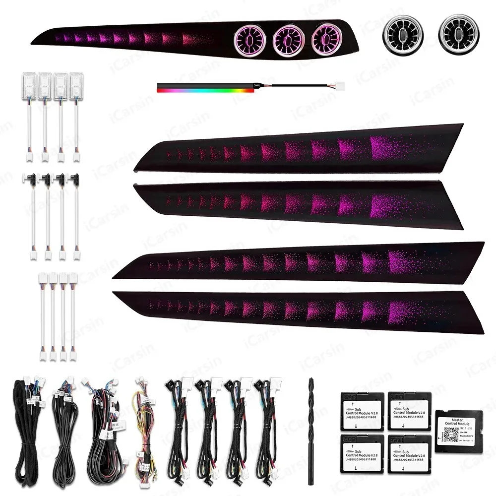 

RHD Upgrade 64 Color LED Interior Ambient Lighting for Mercedes Benz C-class W204 2010-2014 Strip Accessories Decoration