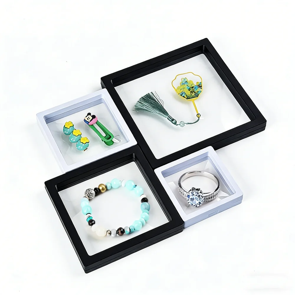 Anti-Oxidation Transparent Jewelry Storage Box Easy to Store Gift Packaging for Earrings Necklaces Rings Bracelets Display Case