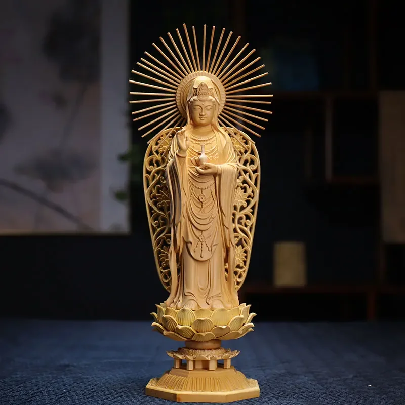 28cm feng shui boxwood  tři buddhy socha shakyamuni dřevo řezbářský guanyin kšitigarbha sochu domácí dekorace domácí řemesel