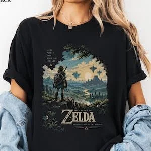 Zelda 40th Anniversary T-shirt Print Short Sleeve Tee Men Women The Legend of Zelda Game Graphic Tshirt Streetwear
