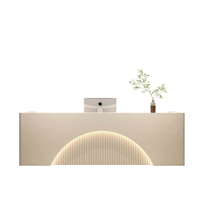 Custom Modern Commercial Office Front Reception Table Wooden High-End Design Reception Desks