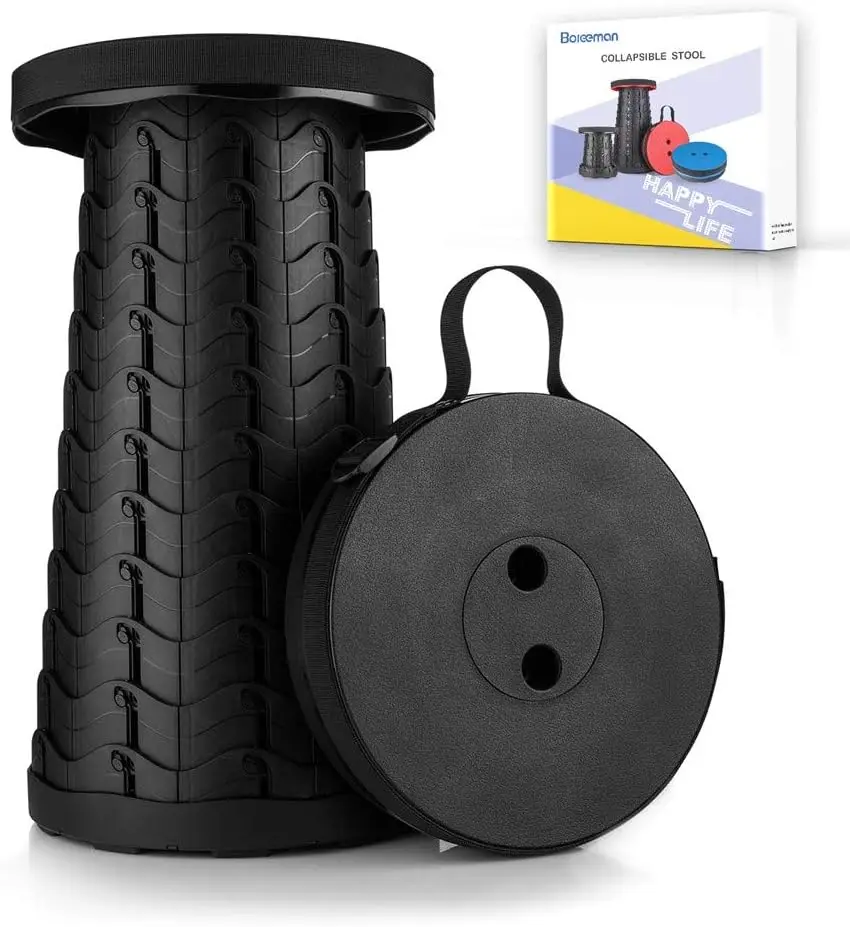 

Улучшенный складной табурет, легкий, прочный, выдерживает нагрузку до 400 фунтов, портативный, для кемпинга, рыбалки, походов, барбекю, черный