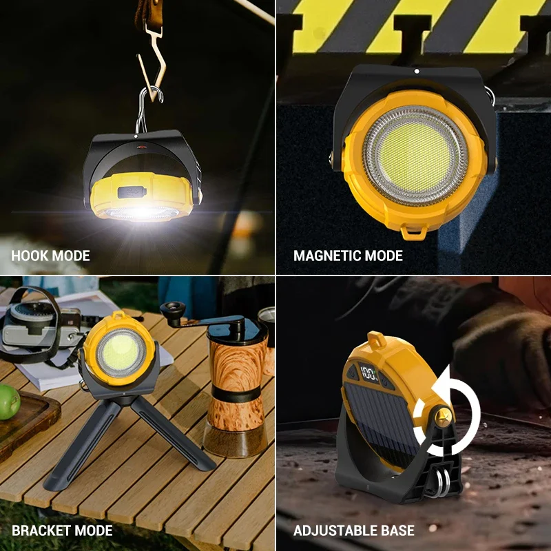 500LM COB LED Flashlight - USB Rechargeable Mini Torch, Magnetic Base for Camping, Emergency, Work Light (Portable & Waterproof)