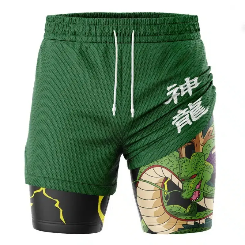 Summer Print Pattern Double-layer Sports Fitness Breathable Casual Men's Shorts