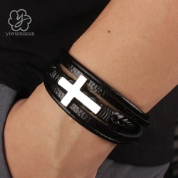 Luxury  Bracelet Fashion Men's Jewelry Classic Multilayer Braided Leather Bracelet Homme New Year Men Gift Bracelets For Men