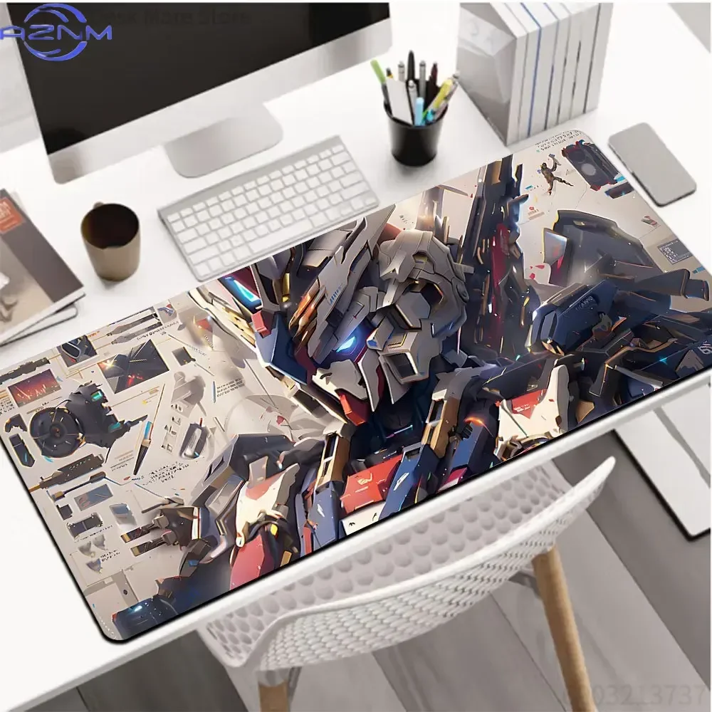 Anime Sci-fi Mecha Blueprint Mouse Pad, Rubber Non Slip Gaming Desk Mat, Detailed Robot Schematic Art Mouse Pad for Desktop Game