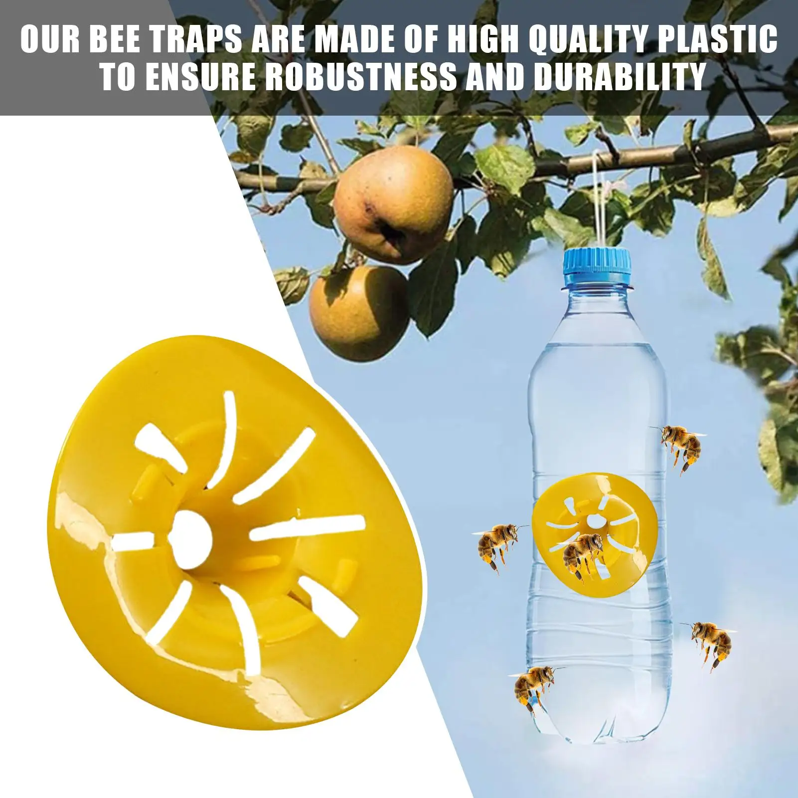 10Pcs Reusable Wasp Trap Insect Funnel Killer Flower Bee Hornet Catcher Plastic Bottle Wasp Traps Garden Pests Control Tool
