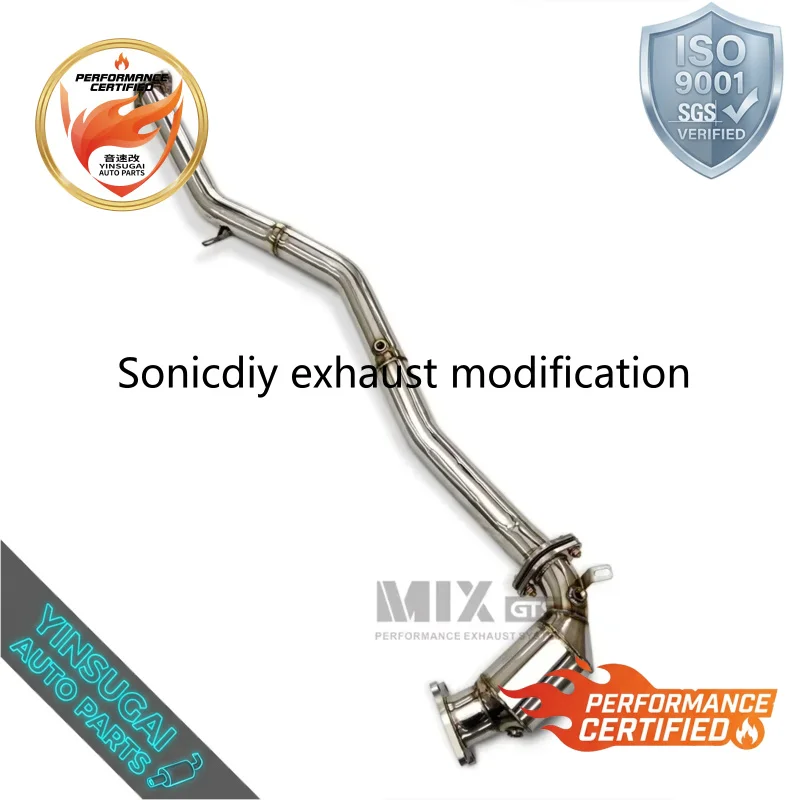 Sonicdiy High Flow Exhaust Front Downpipe For Subaru WRX FA20 2.0T 2015-2021 SS304 Reduces Backpressure