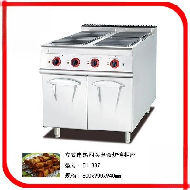 EH-887A Vertical electric four-head cooking stove with oven, kitchen equipment, hotel kitchen equipment