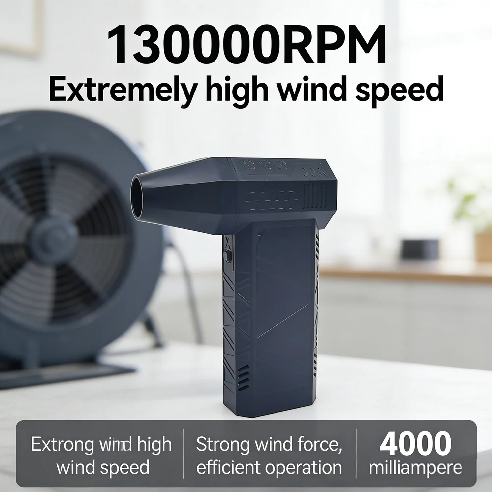 

Handheld Electric Air Duster 130000 RPM Brushless Motor Turbo Blower for Car Keyboard Cleaning Lightweight Portable Dust Remover