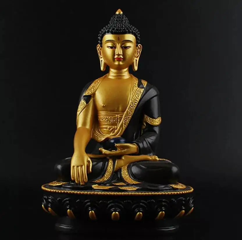 

Tibet Buddhism Resin Gild Sit Lotus Sakyamuni Gautama Siddhartha Buddha Statue