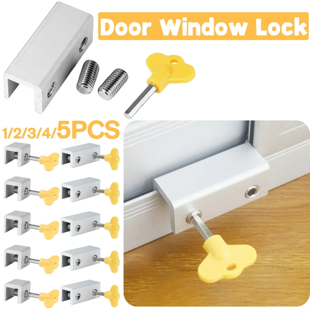 

Adjustable Window Lock Stopper Safety Locks for Kids and Pets Anti-theft Door Lock Non Punch Sliding Window Lock Hardware