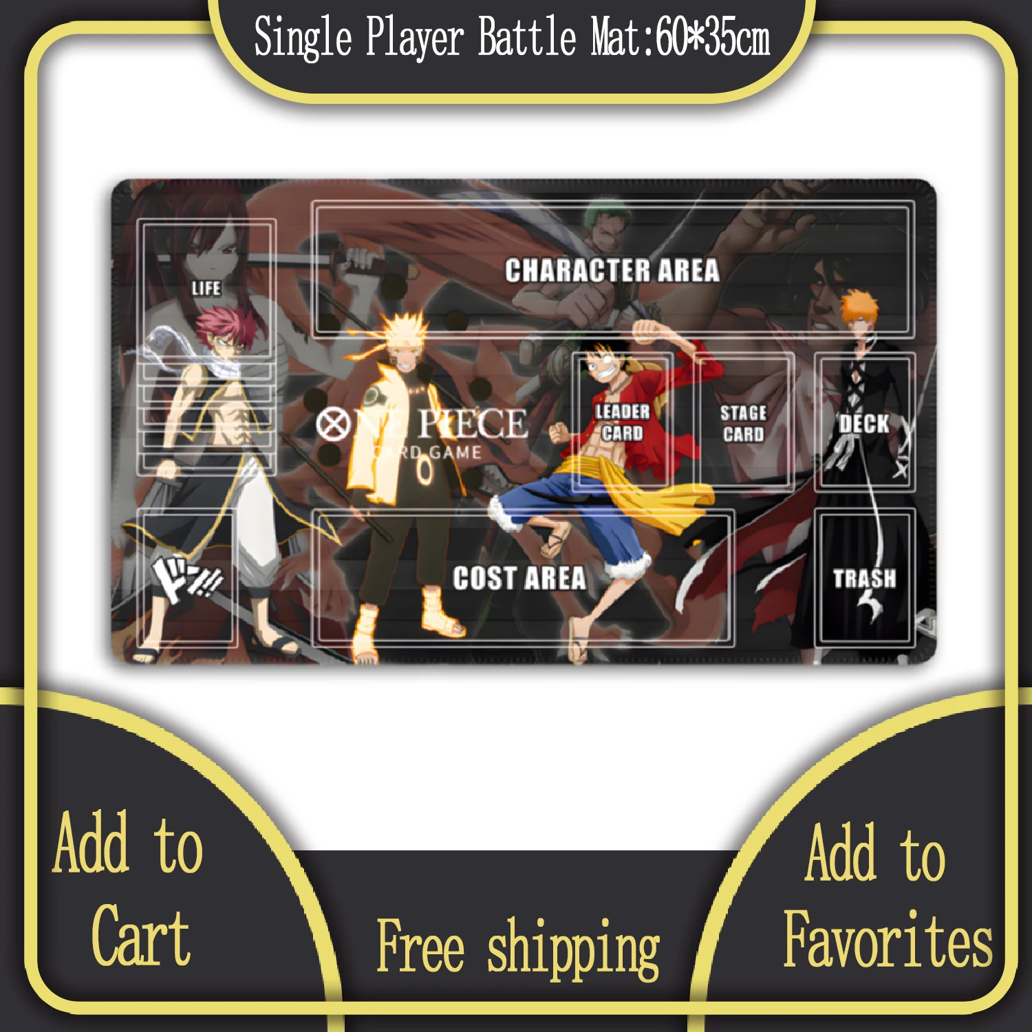 Anime ONE PIECE Card TCG Luffy Zoro Shanks Trading Collection Card Battle Playmat for Christmas Gift ﻿