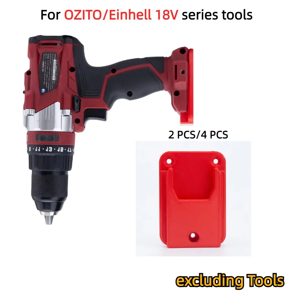 

2 PCS/ 4 PCS Wall Mounted Storage Bracket Electric Tool Fixing Device ，for OZITO/Einhell 18V Series Tool Base (excluding Tools)