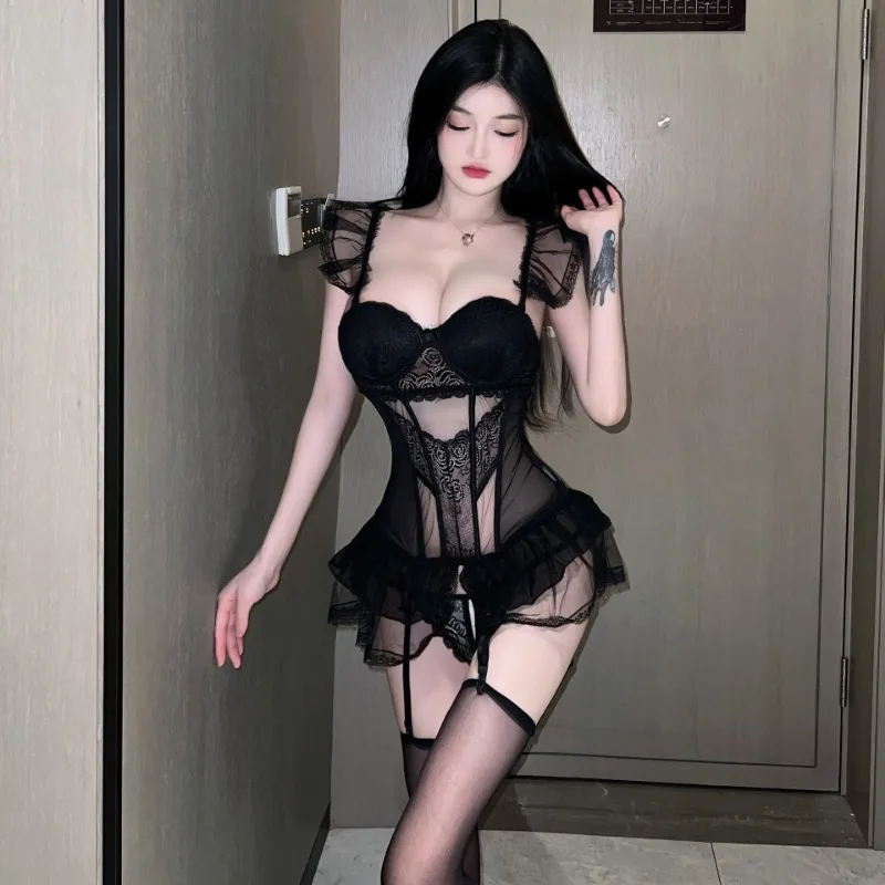 

Сексуальный жилет со стальной рамой, комбинезон, сексуальное женское белье, боди, женский облегающий корсет, топ, ажурная кружевная цельная пижама