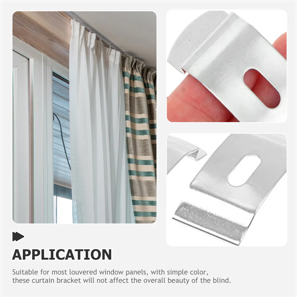 10 Pcs Curtain Installation Code Rest Assured Blind Tops Brackets Support Metal for Louver Lightweight Fixation Fixing Window