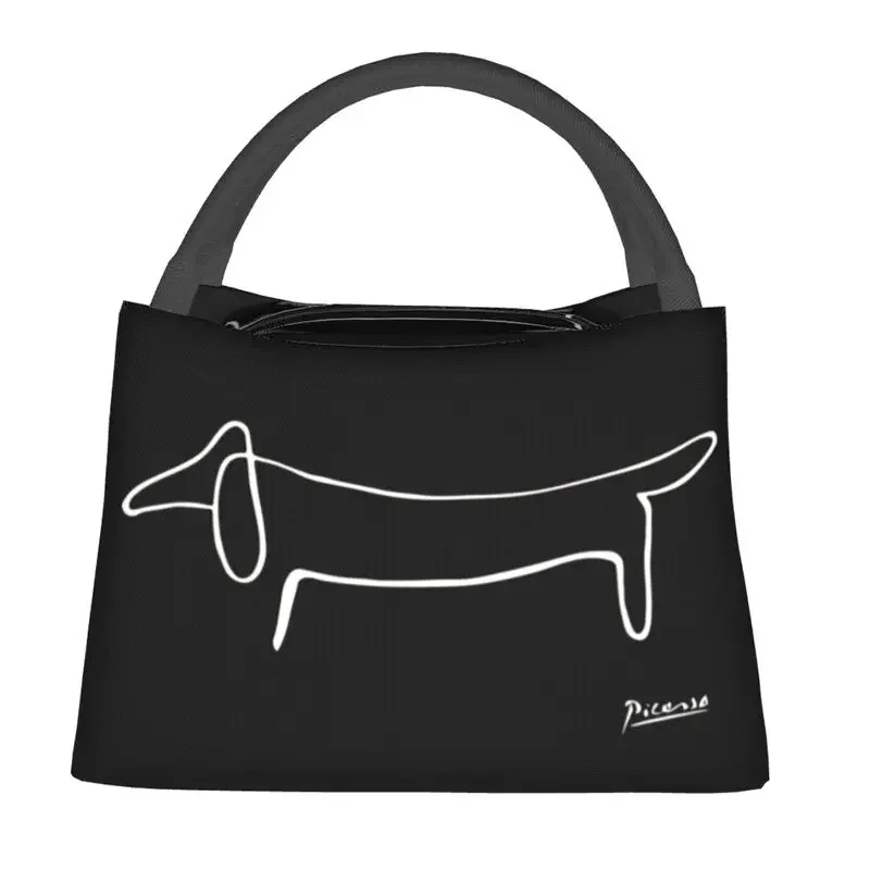 Pablo Picasso Insulated Lunch Bag for Women Resuable Dachshund Dog Lump Artwork Cooler Thermal Bento Box Work Picnic