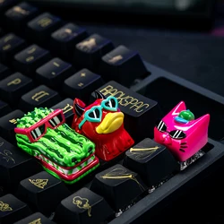 Cool Pets Artisan Keycap Custom Hand-painted Personalized Keyboard Cap Cherry Mx Cute Resin KeyCap for Mechanical Keyboards Gift