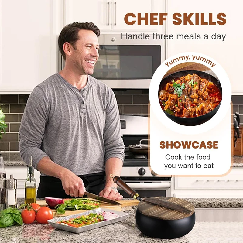 

Frying Pan Non-Stick Iron Pan Frypan Pot Saucepan Cooking Omelette Pans Wok Kitchen Cookware Gadget